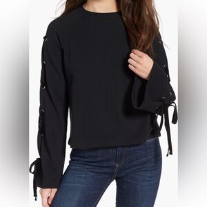 BP Lace-Up Sleeve Pullover